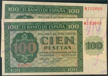 100 Pesetas. 21 de Noviembre de 1936. Banco ... 