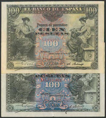 Conjunto de 2 billetes de 100 Pesetas ... 