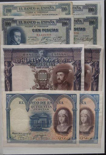 Conjunto de 62 billetes del Banco de España ... 