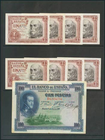 Conjunto de 13 billetes del Banco de España ... 