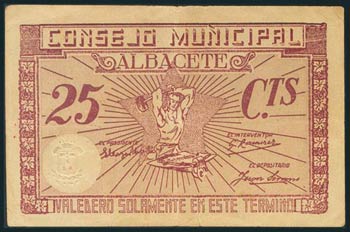 ALBACETE. 25 Céntimos. (1938ca). ... 
