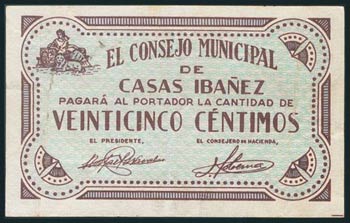 CASAS IBAÑEZ (ALBACETE). 25 Céntimos. ... 