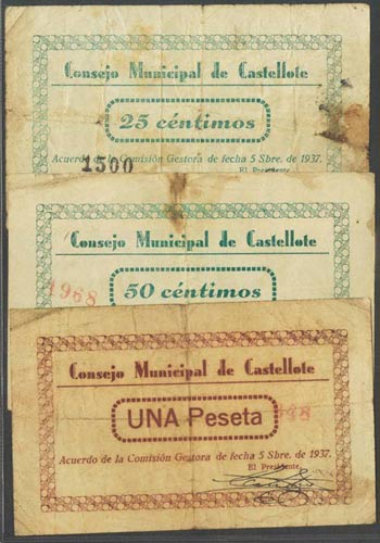 CASTELLOTE (TERUEL). 25 Céntimos, 50 ... 