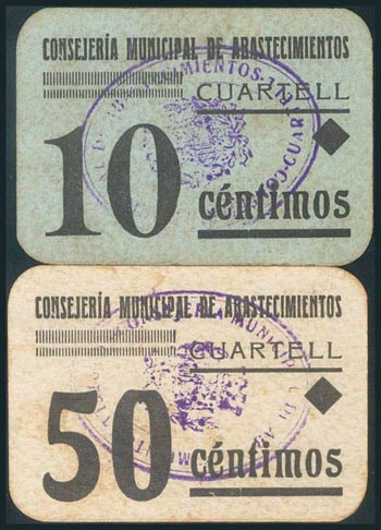 CUARTELL (VALENCIA). 10 Céntimos y 50 ... 