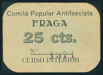 FRAGA (HUESCA). 25 Céntimos. (1938ca). ... 