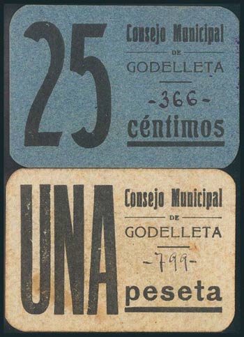 GODELLETA (VALENCIA). 25 Céntimos y 1 ... 