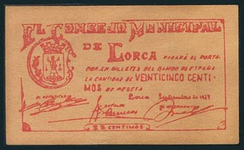 LORCA (MURCIA). 25 Céntimos (sin ... 