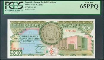BURUNDI. 5000 Francos. 5 de Febrero de 1997. ... 
