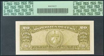 CUBA. 20 Pesos. 1960. Serie MA. ... 