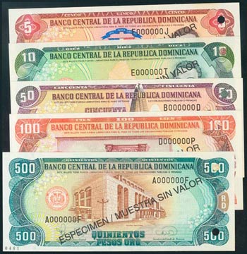 Conjunto de 5 billetes de la República ... 