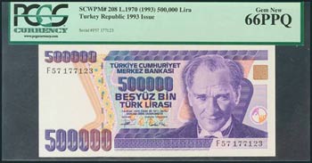 TURQUIA. 500.000 Liras. 1992. Serie F. ... 