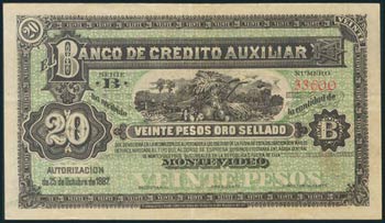 URUGUAY. 20 Pesos. 25 de Octubre de 1887. ... 