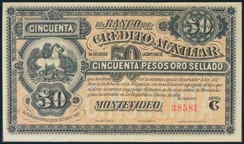 URUGUAY. 50 Pesos. 25 de Octubre de 1887. ... 