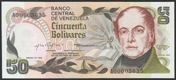 VENEZUELA. 50 Bolívares. 27 de Enero de ... 