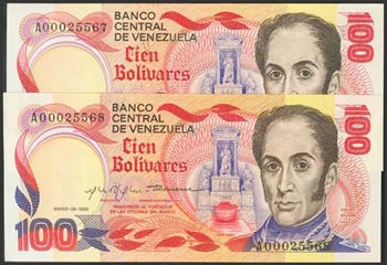 VENEZUELA. 100 Bolívares. 29 de Enero de ... 
