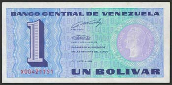 VENEZUELA. 1 Bolívar. 5 de ... 
