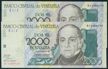 VENEZUELA. 2000 Bolívares. 29 de ... 