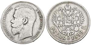 RUSIA. 1 Rublo (Ar. 20,00g/34mm). 1899. San ... 