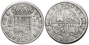 LUIS I (1724). 2 Reales. (Ar. 5,34g/28mm). ... 