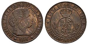 ISABEL II (1833-1868). 1/2 Céntimo de ... 