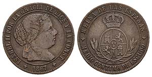 ISABEL II (1833-1868). 1/2 Céntimo de ... 