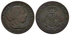 ISABEL II (1833-1868). 1 Céntimo de Escudo. ... 