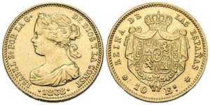 ISABEL II ( 1833-1868). 10 Escudos. (Au. ... 