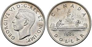 CANADA. 1 Dollar. (Ar. 23,40g/36mm). 1946. ... 