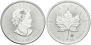 CANADA. 5 Dollars. (Ar. 31,30g/38mm). 2015. ... 
