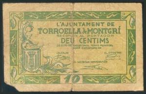 TORROELLA DE MONTGRI (GERONA). 10 Céntimos. ... 