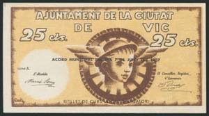 VIC (BARCELONA). 25 Céntimos. 7 ... 