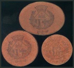 Conjunto de 3 monedas-cartón (5 ... 