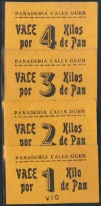 (1937ca). Conjunto de 4 vales de la ... 
