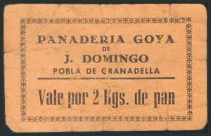 (1937ca). Vale de la Panadería Goya de J. ... 