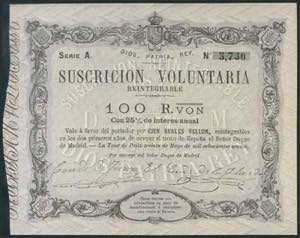 100 Reales. 30 de Mayo de 1870. ... 