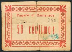 ALCORISA (TERUEL). 50 Céntimos. (1938ca). ... 