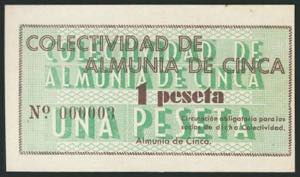 ALMUNIA DE CINCA (HUESCA). 1 Peseta. ... 