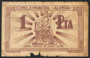 ALPERA (ALBACETE). 1 Peseta. (1938ca). ... 