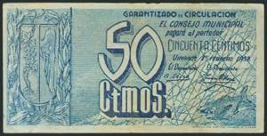 VINAROZ (CASTELLON). 50 Céntimos. 1 de ... 