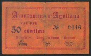 AGULLANA (GERONA). 50 Céntimos. ... 
