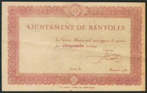BANYOLES (GERONA). 50 Céntimos. (1937ca). ... 