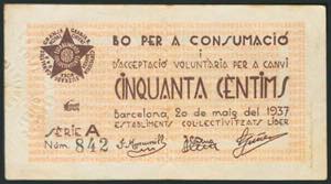 BARCELONA. 50 Céntimos. 20 de Mayo de 1937. ... 