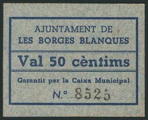 LES BORGES BLANQUES (LERIDA). 50 Céntimos. ... 