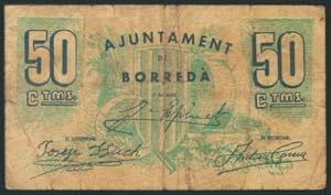 BORREDA (BARCELONA). 50 Céntimos. (1938ca). ... 