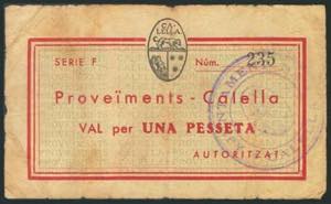 CALELLA (BARCELONA). 1 Peseta. 1937. Serie ... 