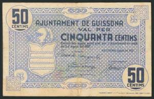 GUISSONA (LERIDA). 50 Céntimos. 2 de Abril ... 
