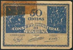 MANRESA (BARCELONA). 50 Céntimos. (1938ca). ... 