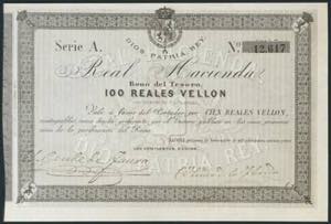 100 Reales. 1 de Noviembre de 1873. Serie A. ... 