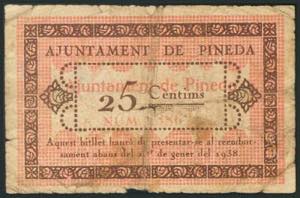 PINEDA (BARCELONA). 25 Céntimos. ... 