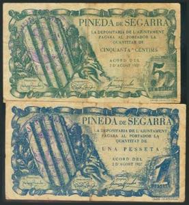 PINEDA DE SEGARRA (LERIDA). 50 Céntimos y 1 ... 